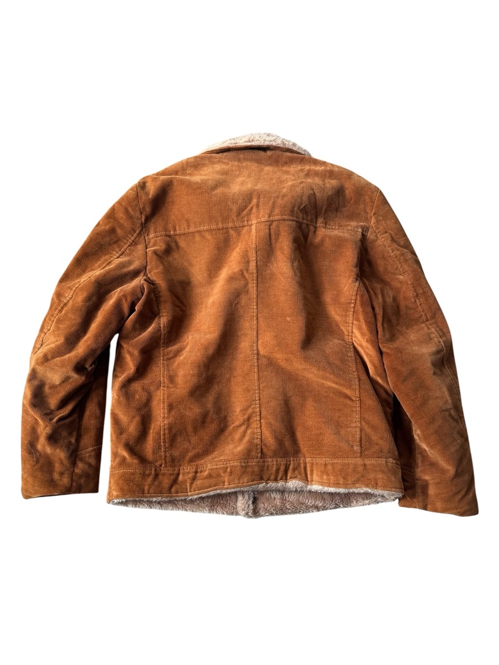Vintage Brown Corduroy Sherpa Lined Trucker Ranch Jacket Western Coat - Picture 4 of 7